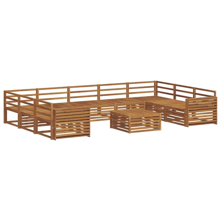 Ensemble de canapés d'extérieur 10 pcs Naturel - 2