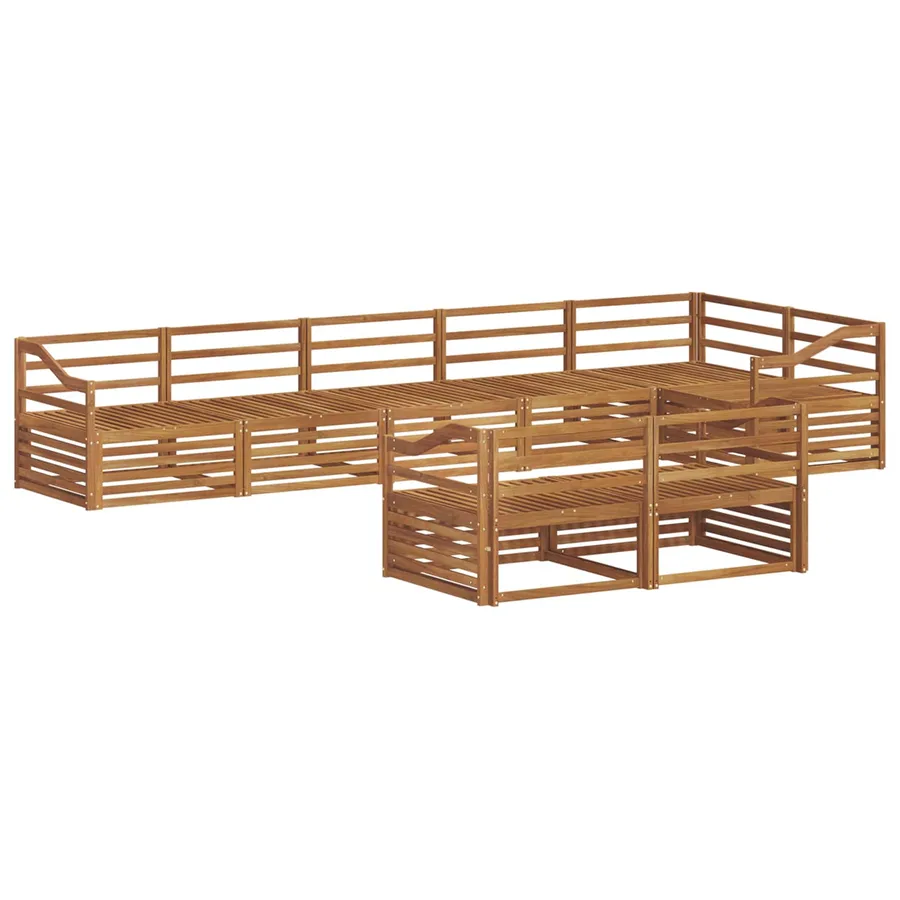 Ensemble de canapés d'extérieur 8 pcs Naturel - 2