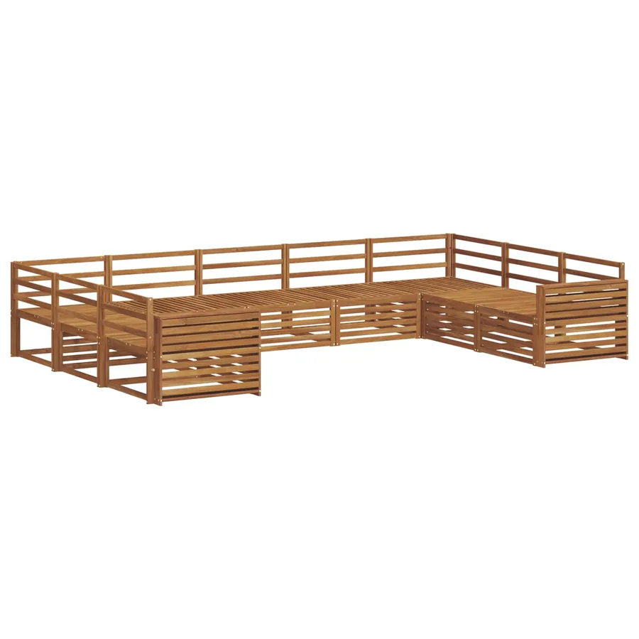 Ensemble de canapés d'extérieur 9 pcs Naturel - 2