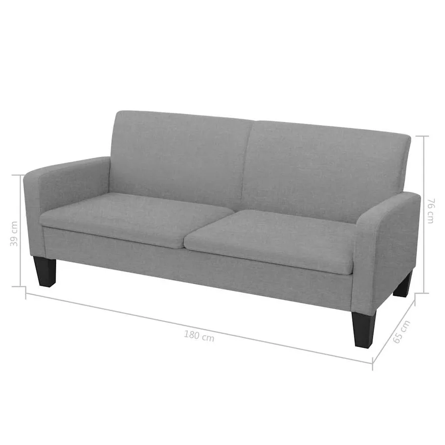 Ensemble de canapés 2 pcs tissu gris clair - 7