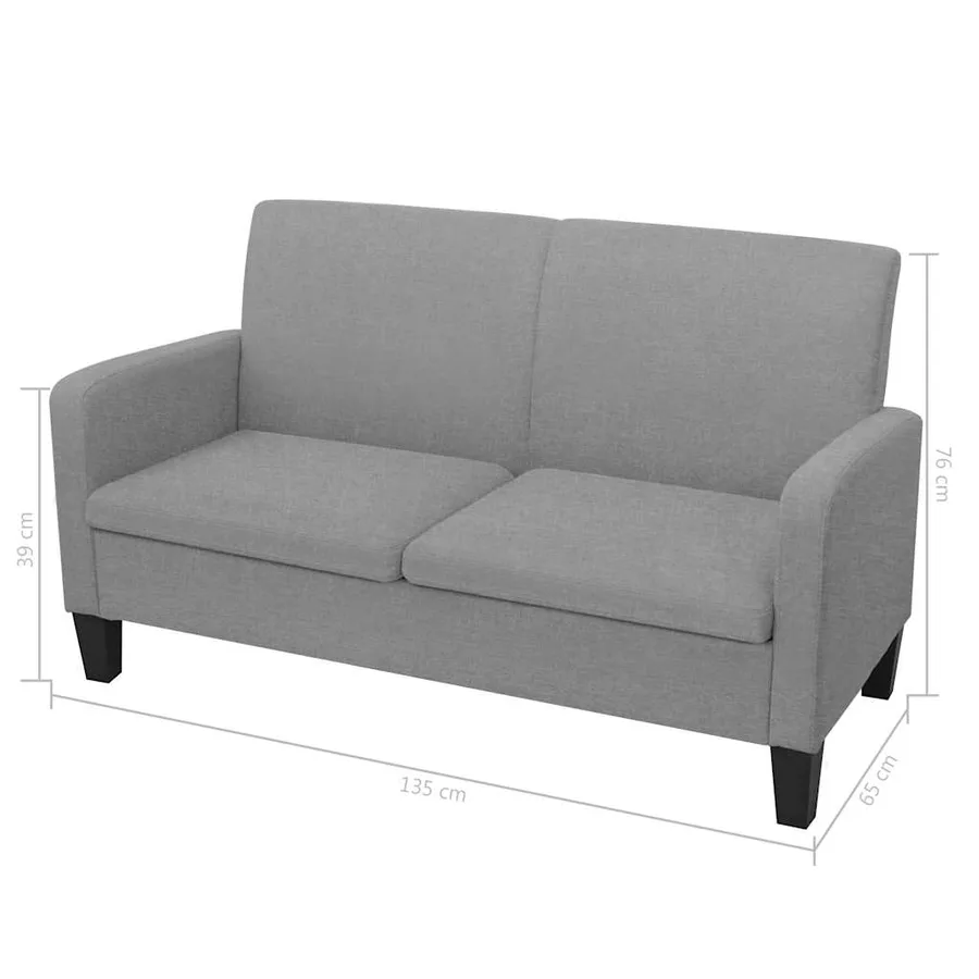 Ensemble de canapés 2 pcs tissu gris clair - 8
