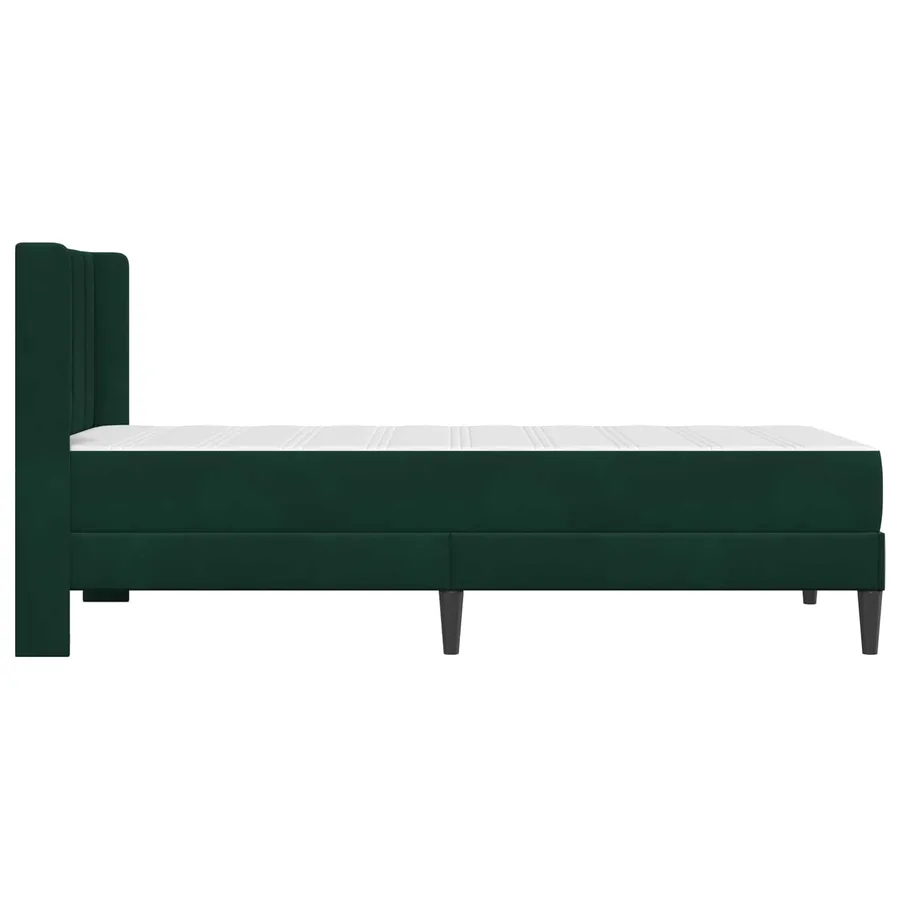 Cadre de lit avec matelas Vert foncé 80 x 200 cm Velours - 7