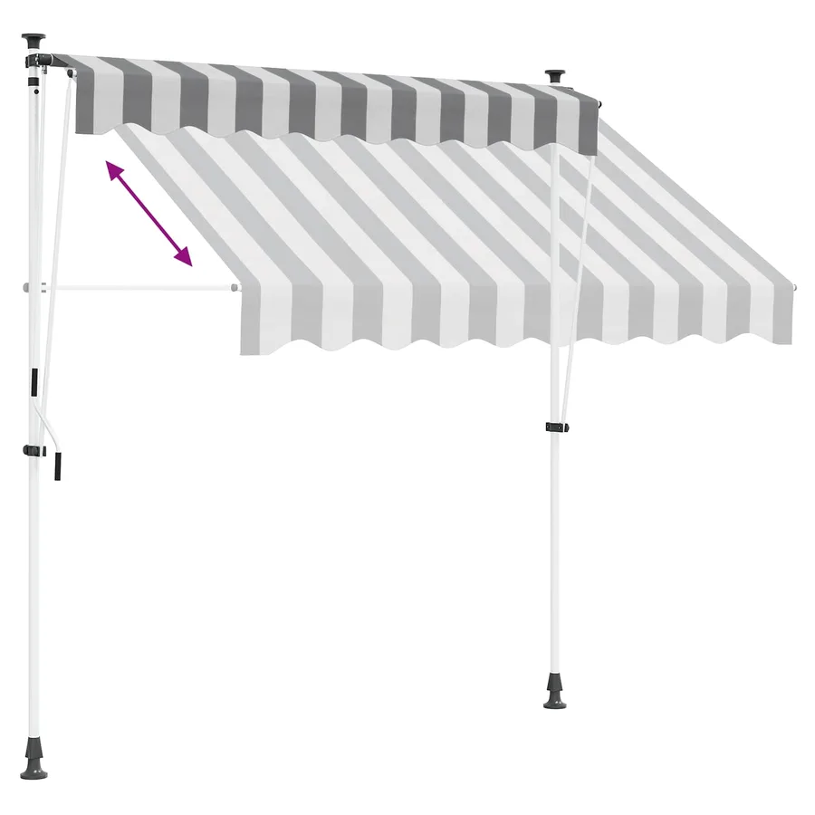 Auvent rétractable manuel Anthracite et blanc 200 cm - 7