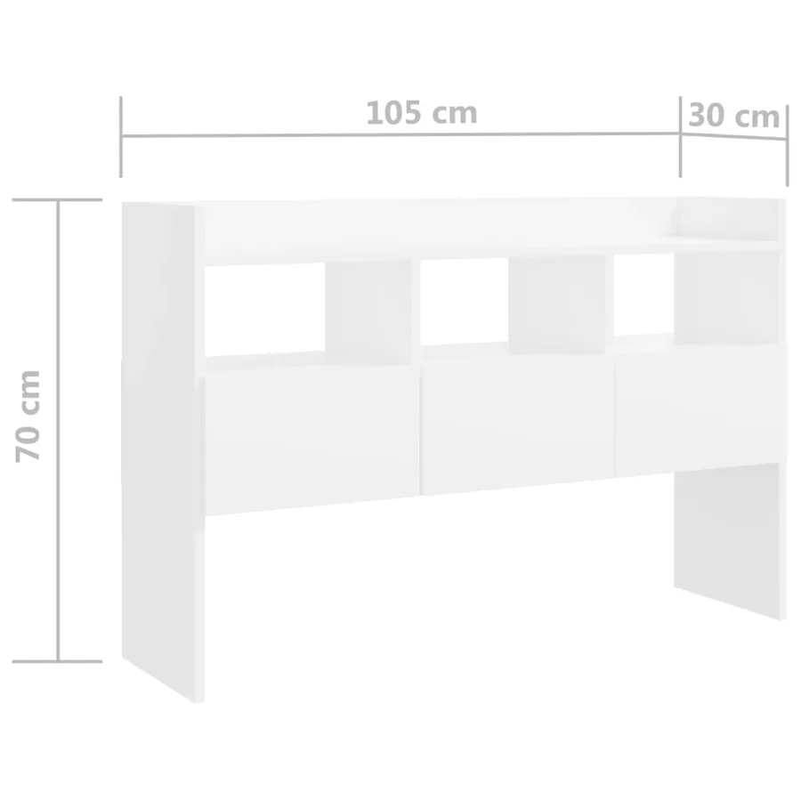 Buffet Blanc 105x30x70 cm Bois d’ingénierie - 8