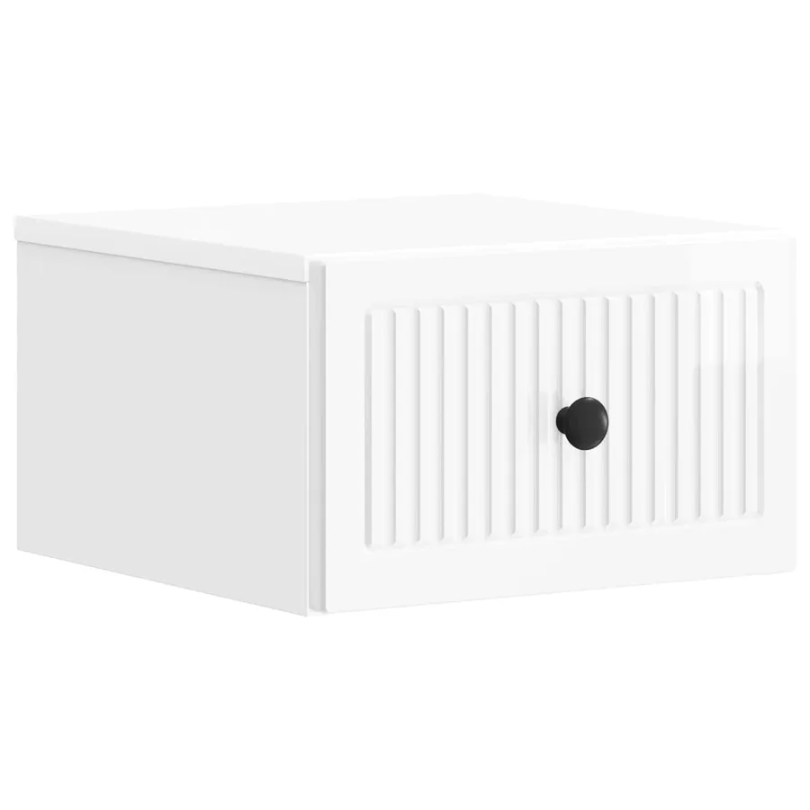 Cabinet de chevet mural Blanc brillant 33 x 34,5 x 20 cm - 2