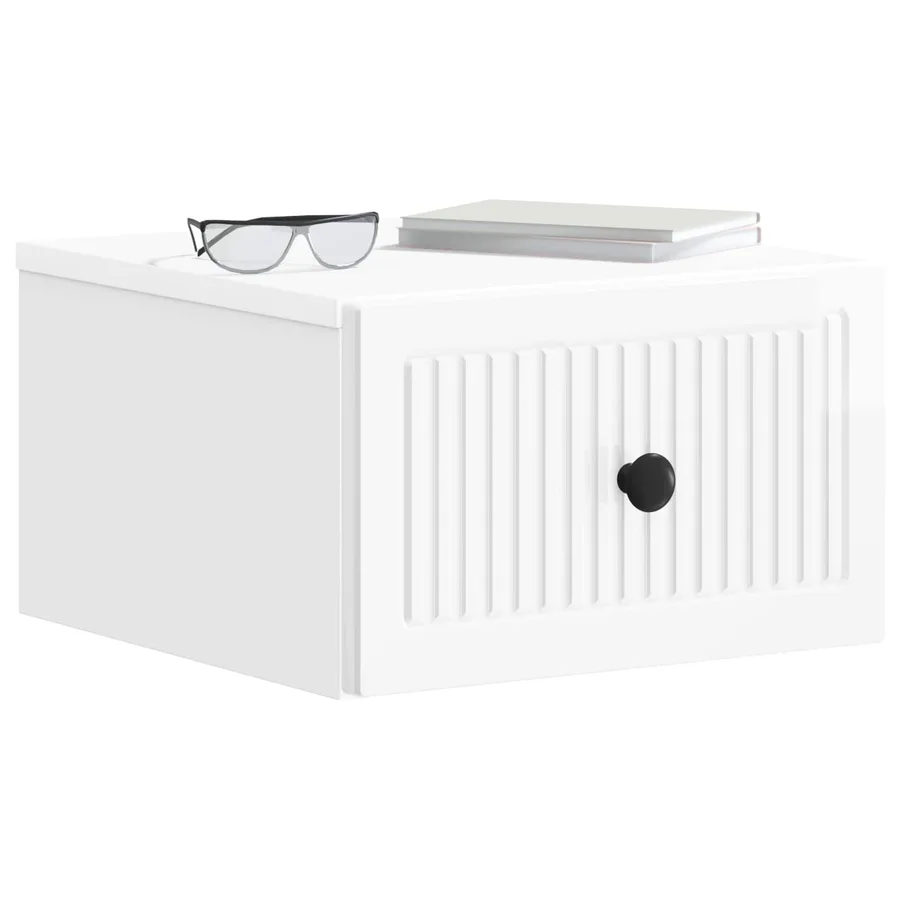 Cabinet de chevet mural Blanc brillant 33 x 34,5 x 20 cm - 3
