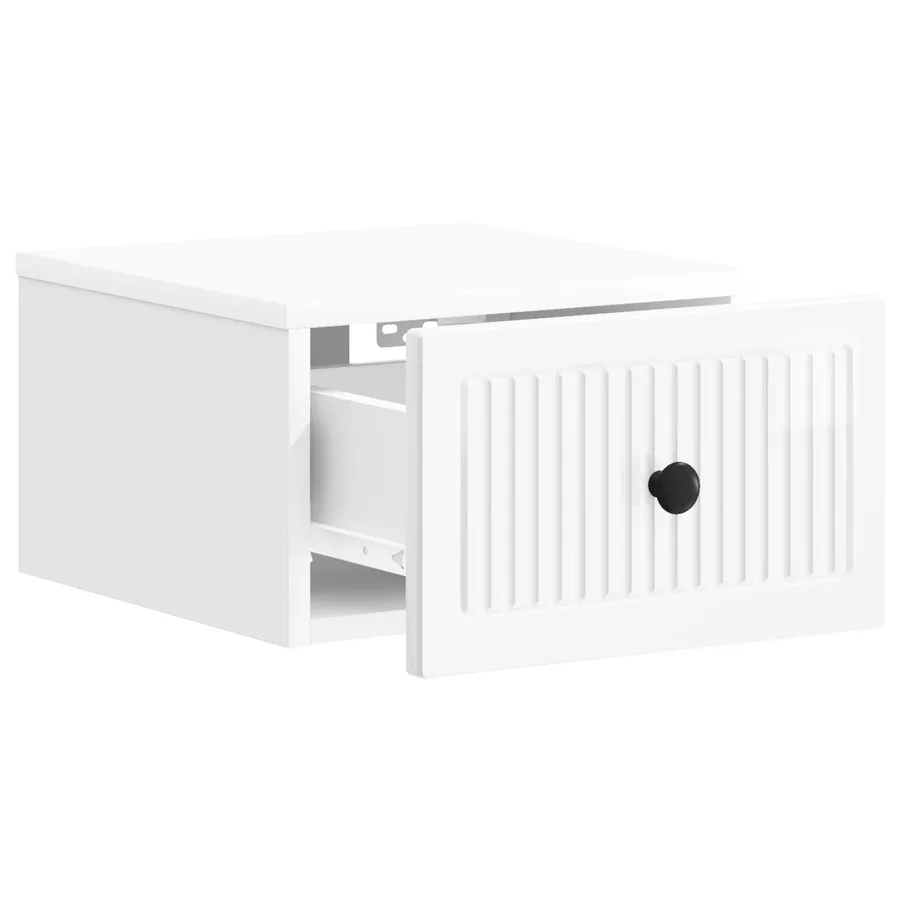 Cabinet de chevet mural Blanc brillant 33 x 34,5 x 20 cm - 4