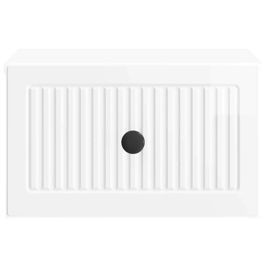 Cabinet de chevet mural Blanc brillant 33 x 34,5 x 20 cm - 5