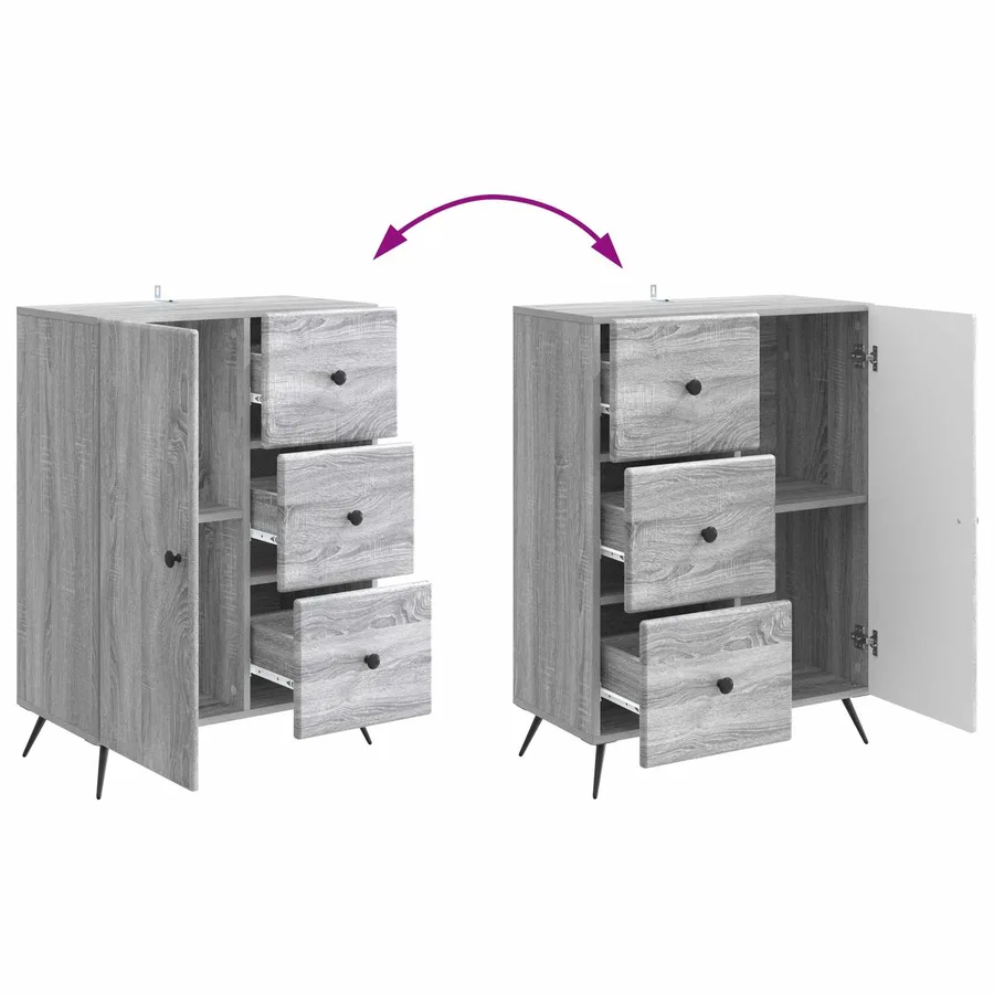 Buffet Sonoma gris 66 x 34,5 x 90 cm Bois d'ingénierie - 10
