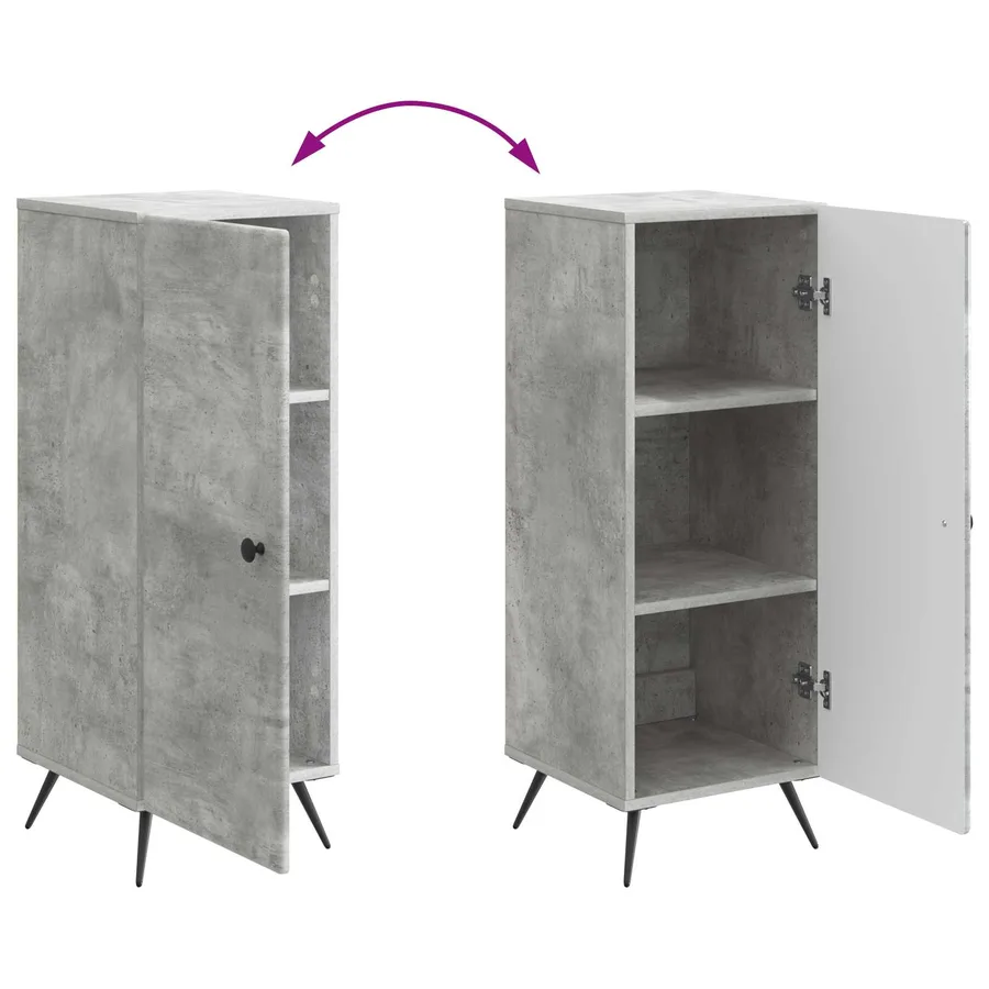 Buffet Gris béton 33 x 34,5 x 90 cm Bois d'ingénierie - 11