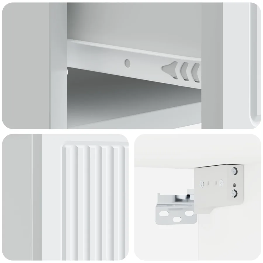 Cabinet de chevet mural 2 pcs Blanc 33 x 34,5 x 20 cm - 10