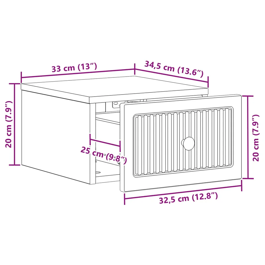 Cabinet de chevet mural 2 pcs Blanc 33 x 34,5 x 20 cm - 11