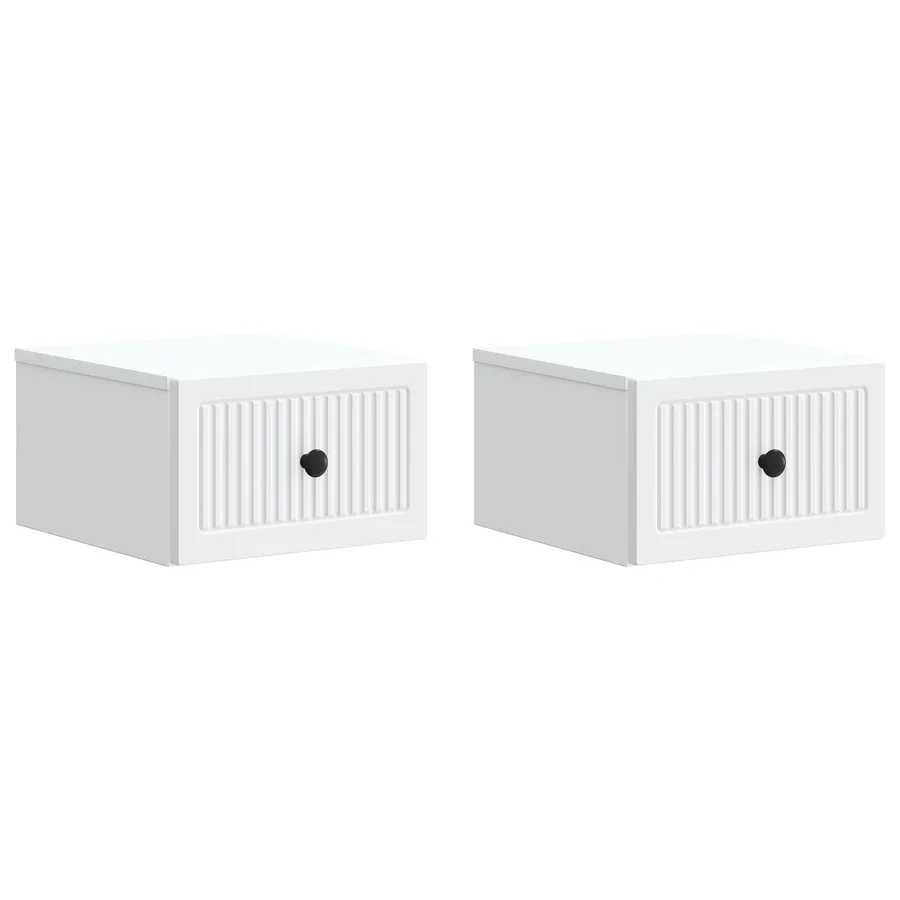 Cabinet de chevet mural 2 pcs Blanc 33 x 34,5 x 20 cm - 2