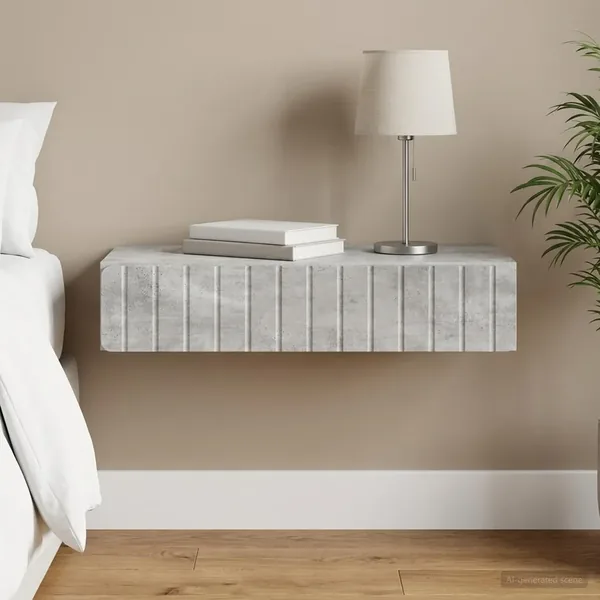 Table d'appoint murale Gris béton 87,5 x 34,5 x 17 cm