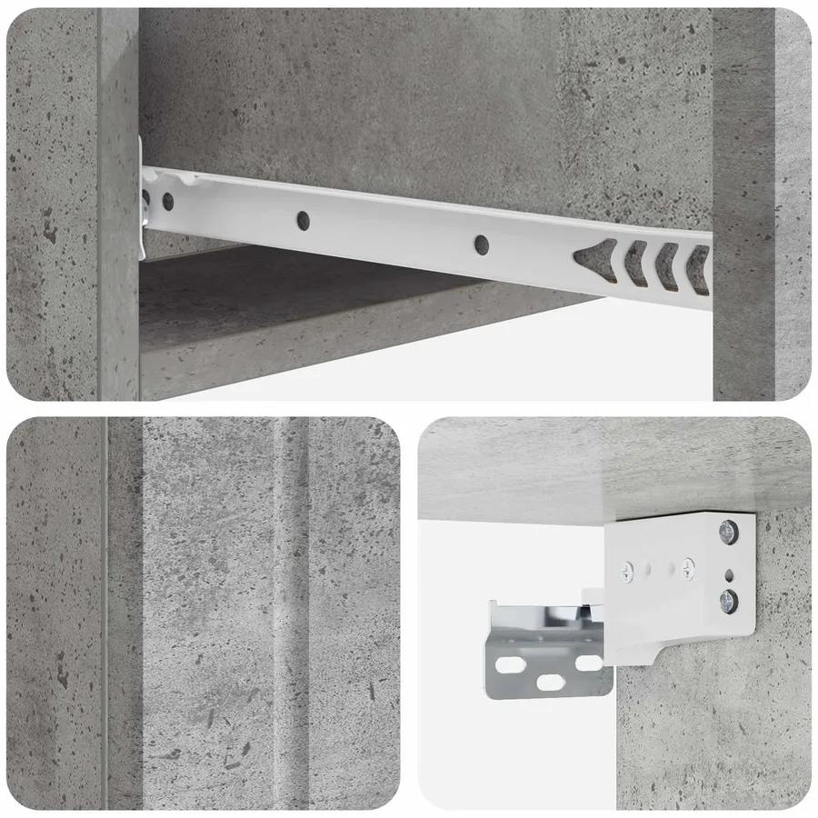 Table d'appoint murale Gris béton 87,5 x 34,5 x 17 cm - 8