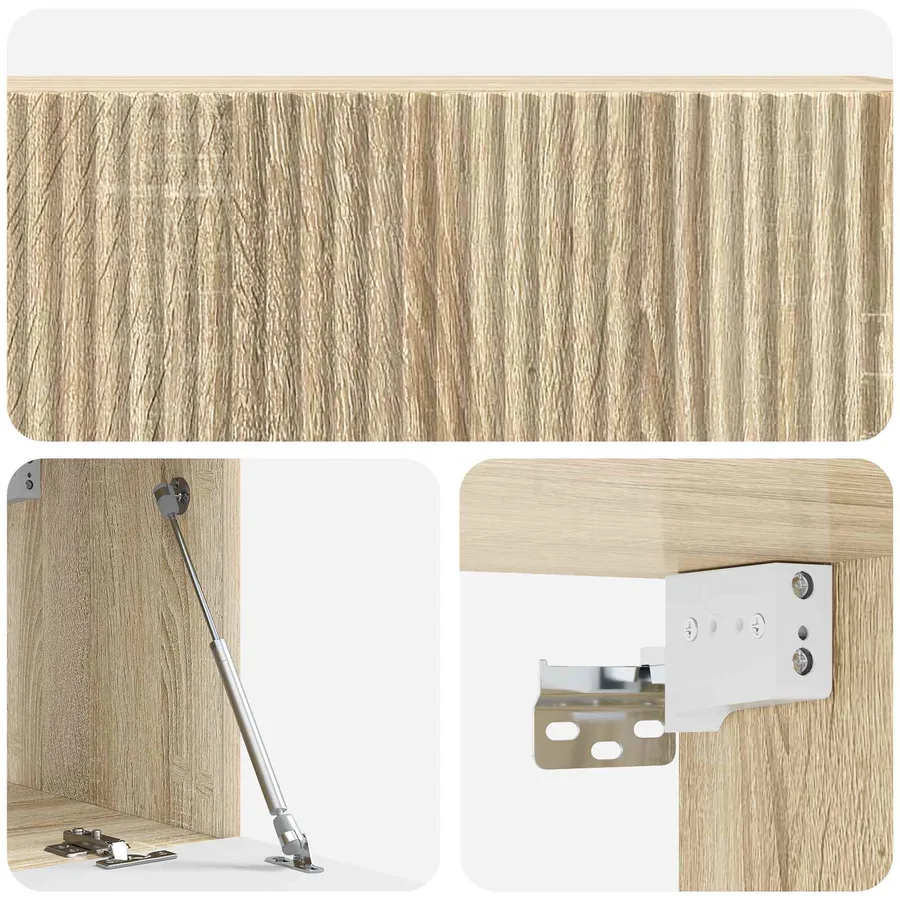 Meuble TV mural Chêne Sonoma 98 x 31 x 30 cm Bois d'ingénierie - 9