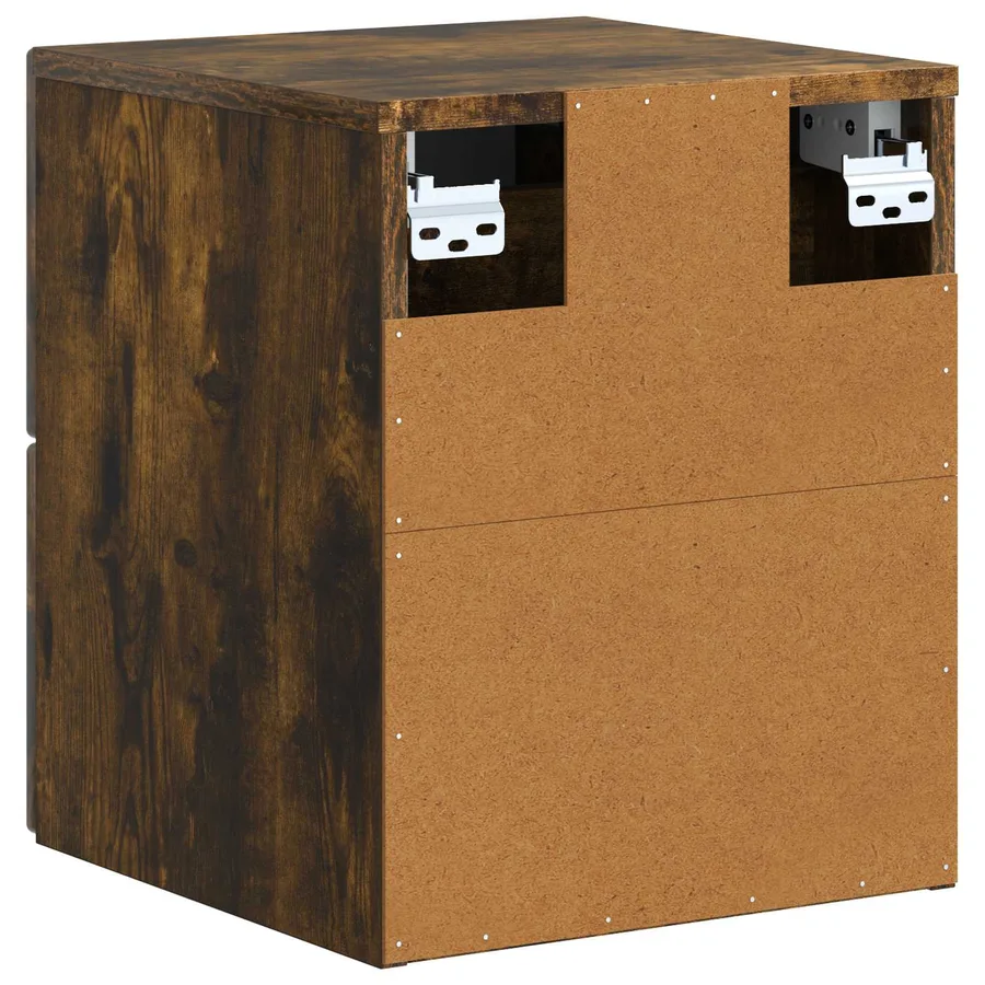 Cabinet de chevet mural 2 pcs Chêne fumé 33 x 34,5 x 40 cm - 9