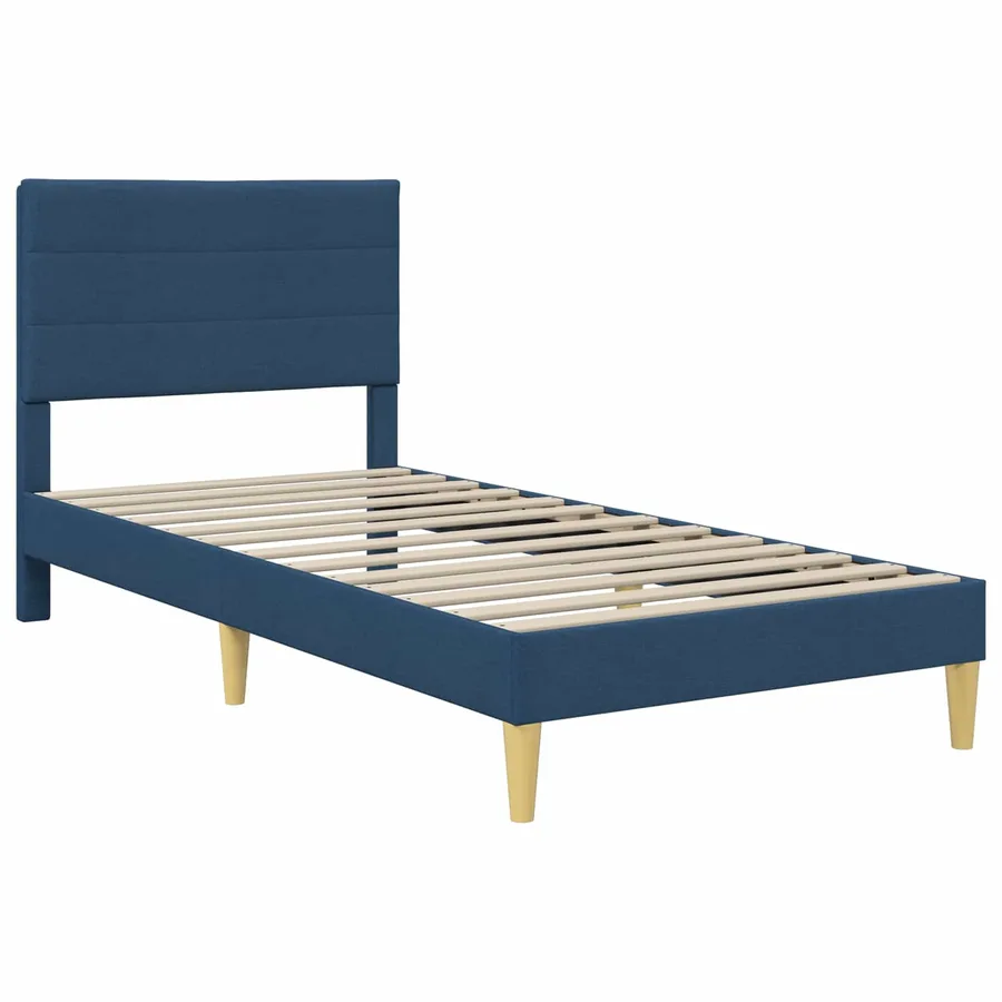 Cadre de lit Bleu 100 x 200 cm Polyester - 4