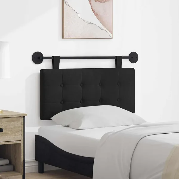 Tête de lit suspendue Noir Tissu