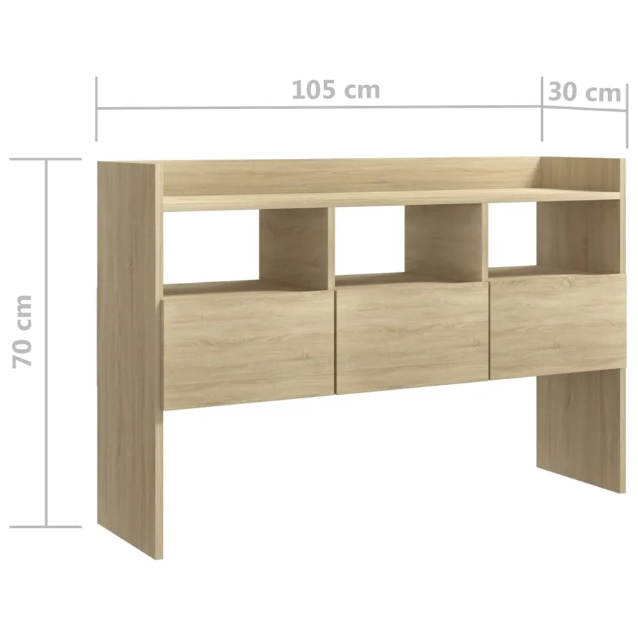 Buffet Chêne sonoma 105x30x70 cm Bois d’ingénierie - 8