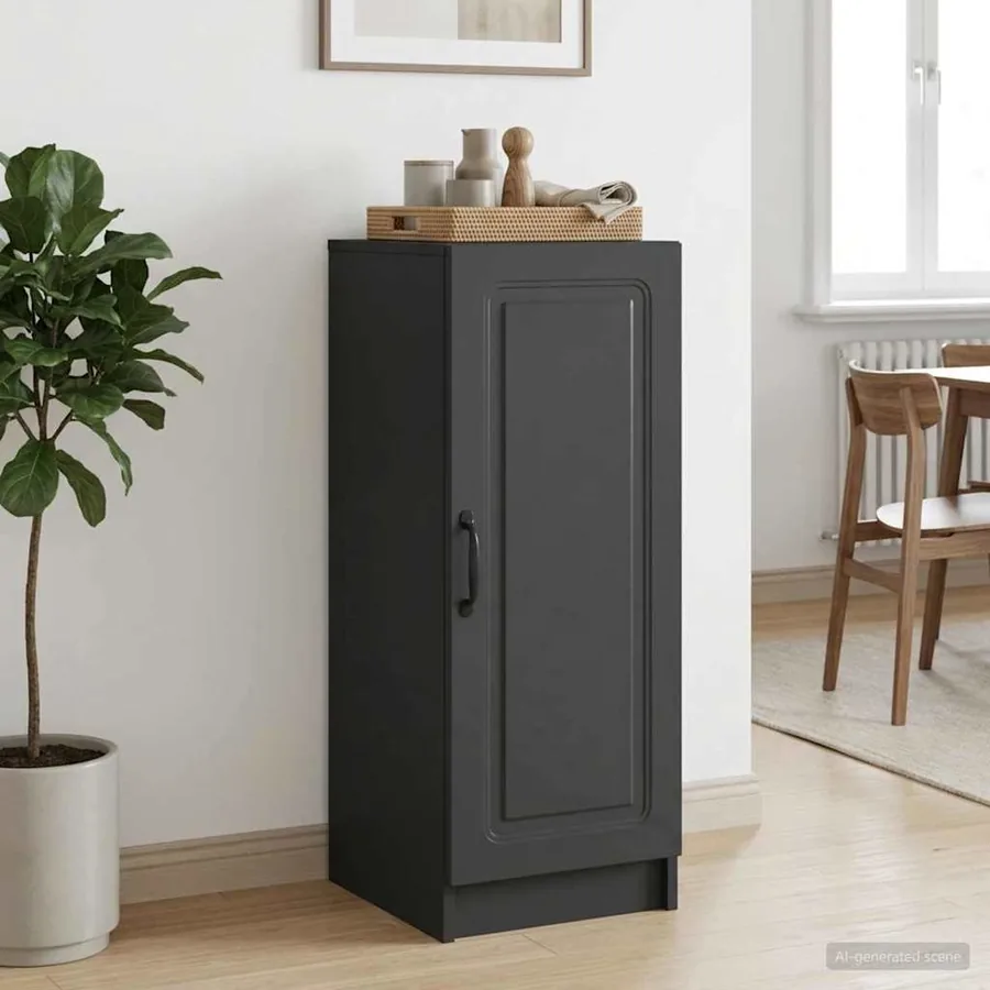 Buffet Noir 33 x 34,5 x 87 cm Bois d'ingénierie