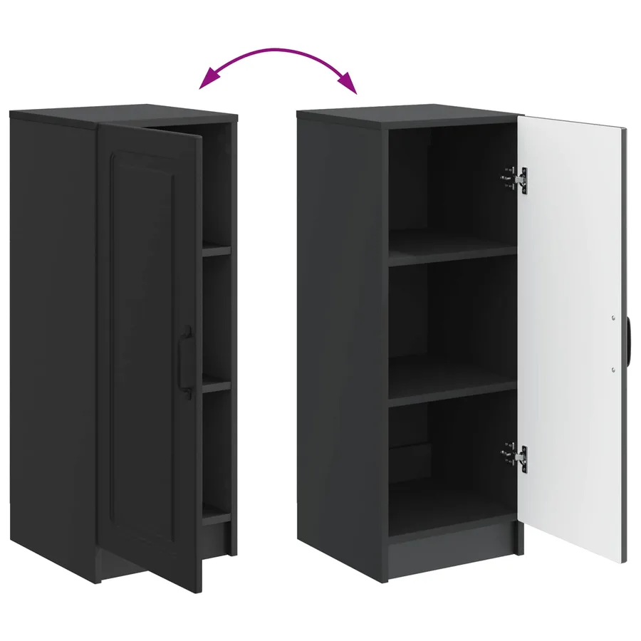 Buffet Noir 33 x 34,5 x 87 cm Bois d'ingénierie - 11