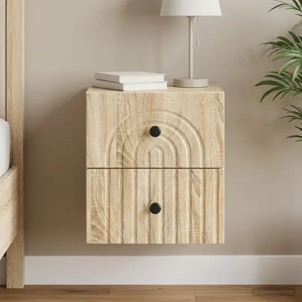 Cabinet de chevet mural Chêne Sonoma 33 x 34,5 x 40 cm