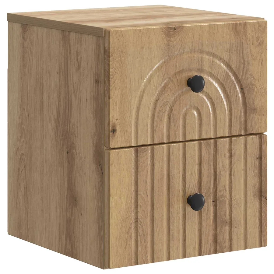 Cabinet de chevet mural Chêne artisanal 33 x 34,5 x 40 cm - 2