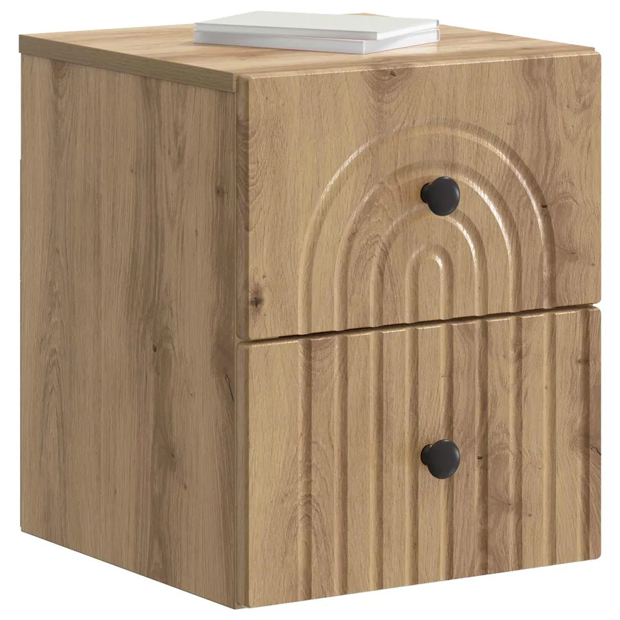 Cabinet de chevet mural Chêne artisanal 33 x 34,5 x 40 cm - 3
