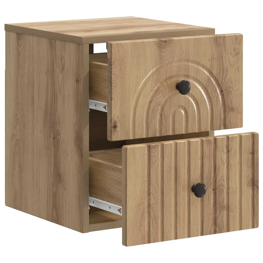 Cabinet de chevet mural Chêne artisanal 33 x 34,5 x 40 cm - 4