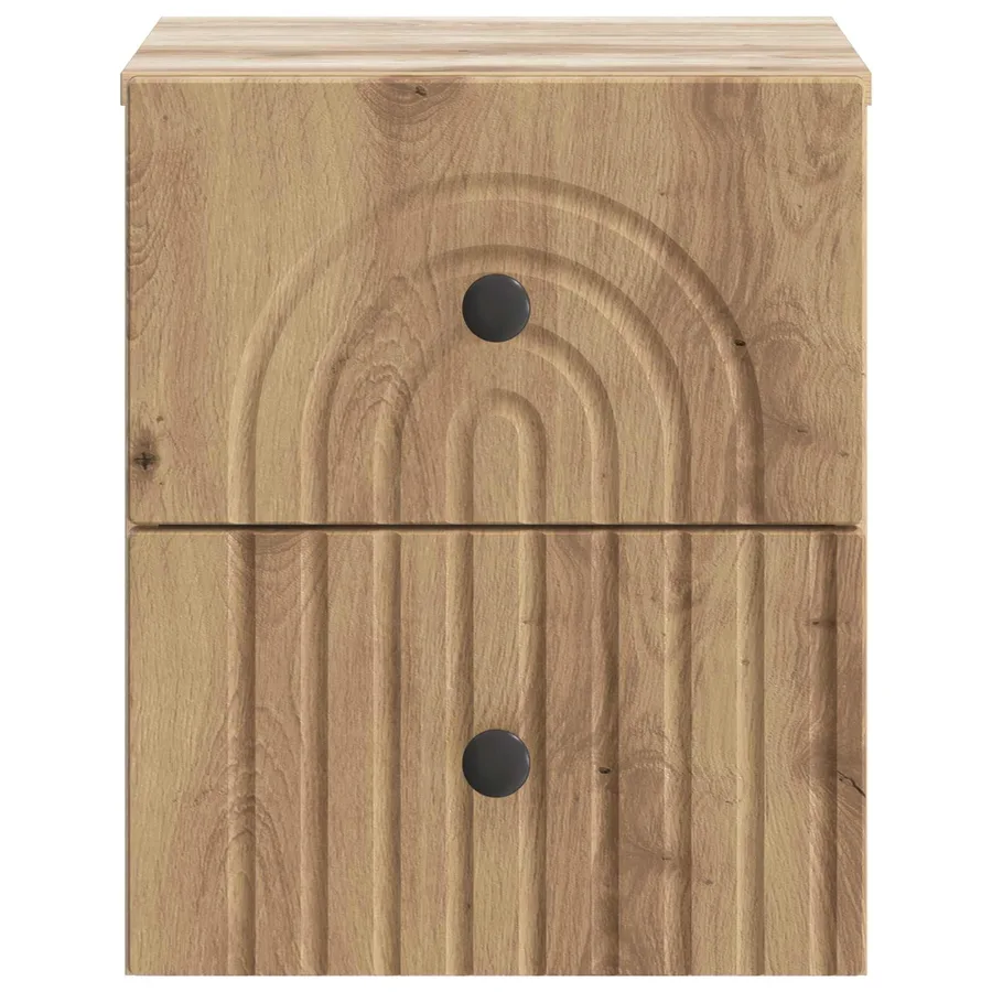 Cabinet de chevet mural Chêne artisanal 33 x 34,5 x 40 cm - 5