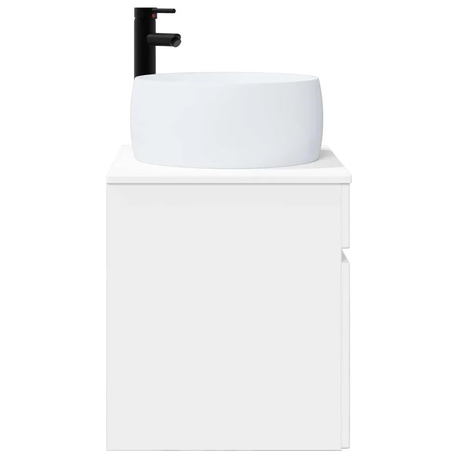 Meuble de lavabo mural Blanc brillant 49 x 44,5 x 66 cm - 3