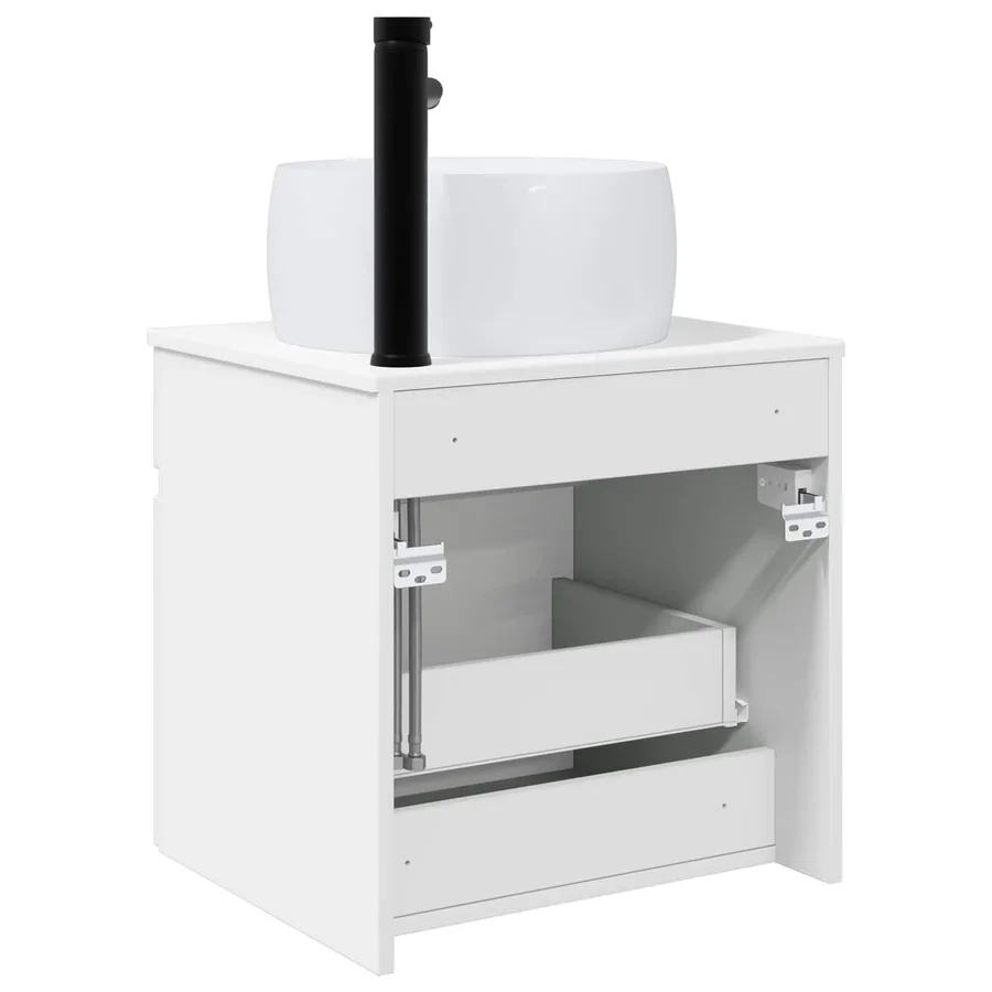 Meuble de lavabo mural Blanc brillant 49 x 44,5 x 66 cm - 4