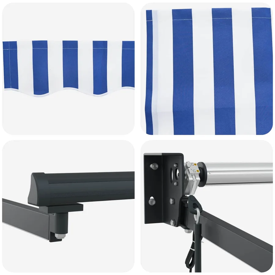 Auvent rétractable électrique Bleu et Blanc 2,5 x 2 m - 9