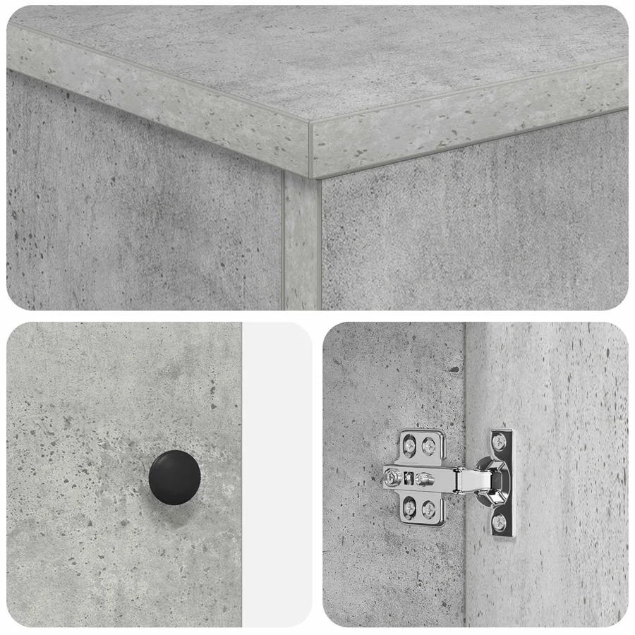 Armoire de salle de bain Gris béton 54 x 41 x 70 cm - 8