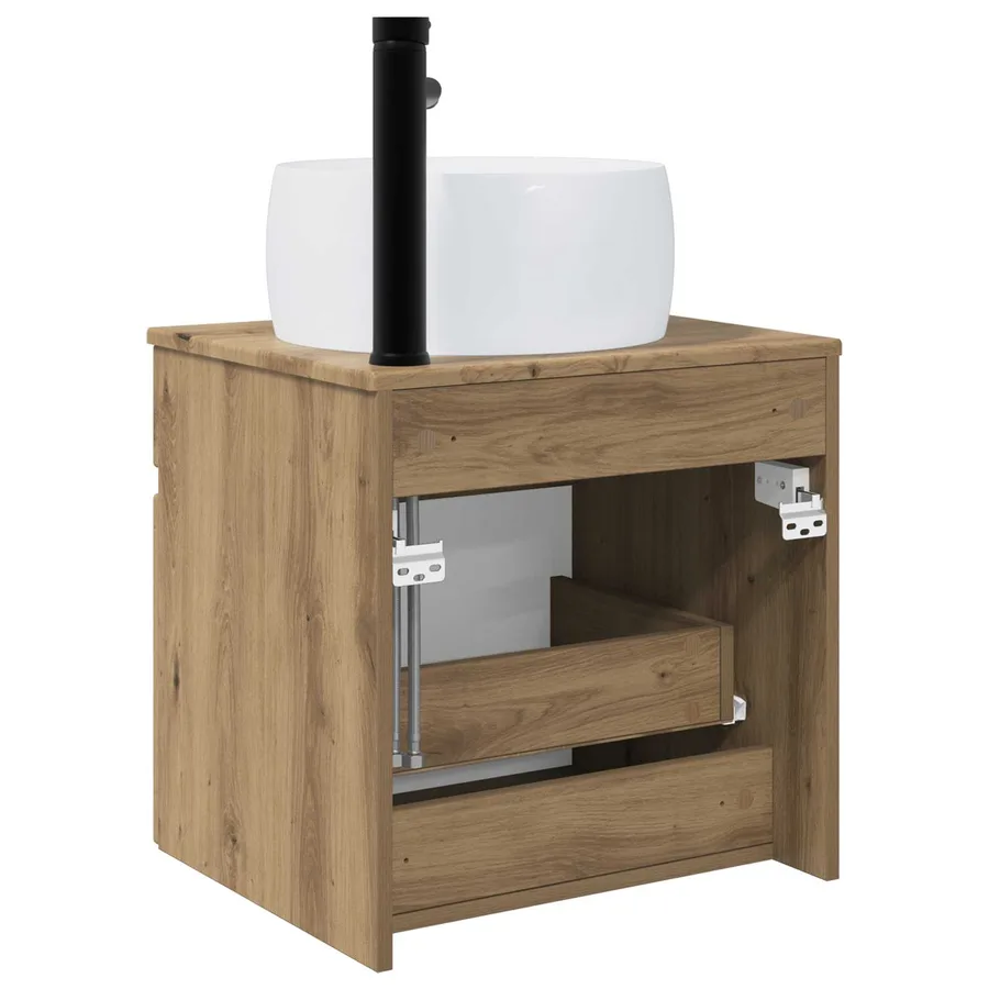Meuble de lavabo mural Chêne artisanal 49 x 44,5 x 66 cm - 4
