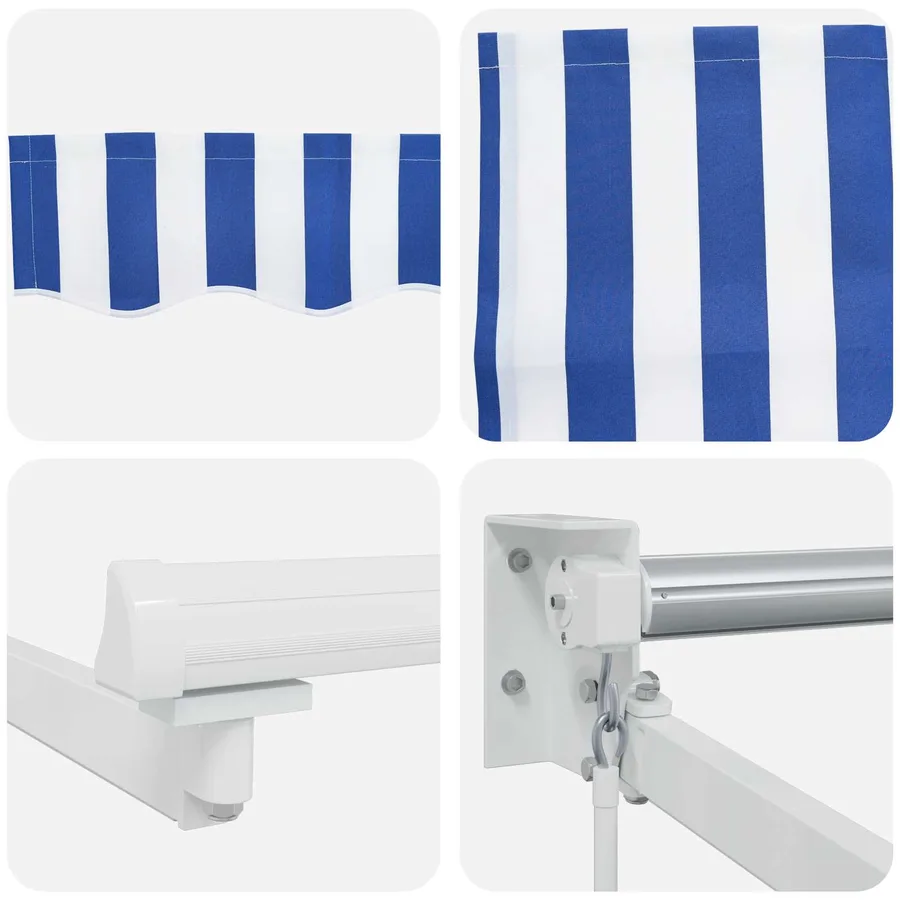 Store rétractable manuel avec LEDs Bleu et Blanc 2,5 x 2 m - 9