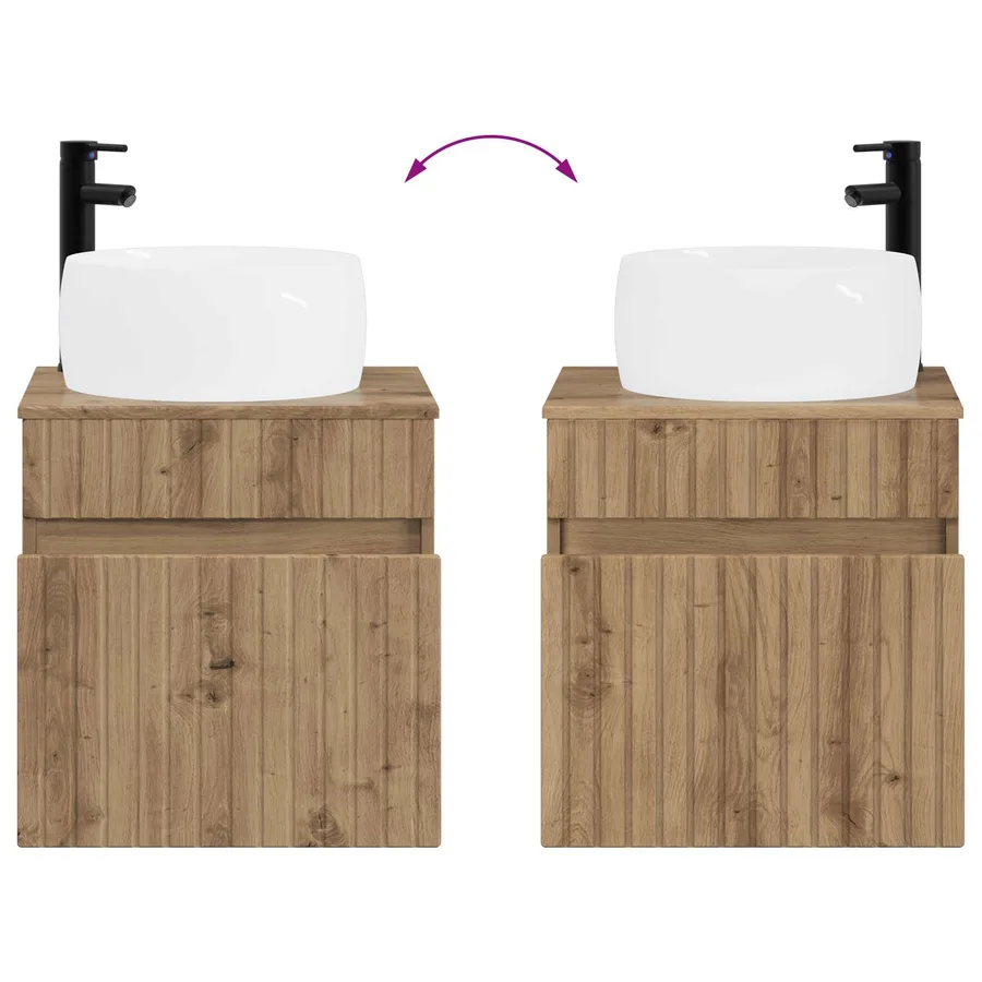 Ensemble d'armoire de salle de bain 5 pc Chêne artisanal - 12