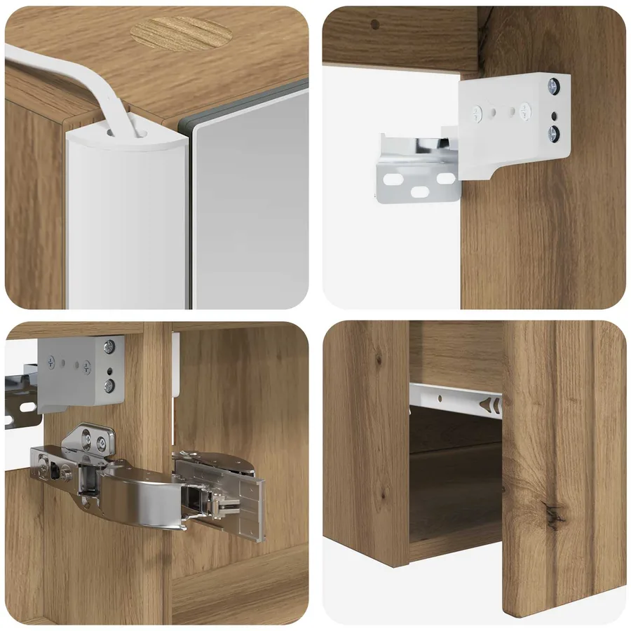 Ensemble d'armoire de salle de bain 5 pc Chêne artisanal - 9