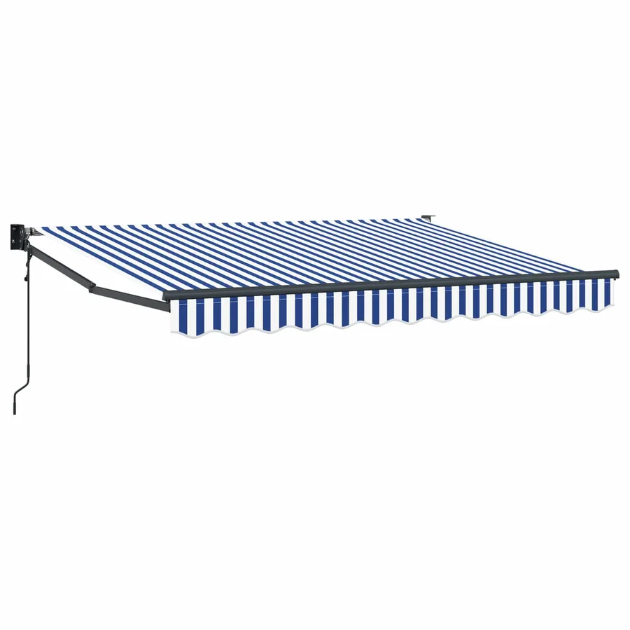 Auvent rétractable Bleu et Blanc 2,5 x 2 m Polyester et métal - 2
