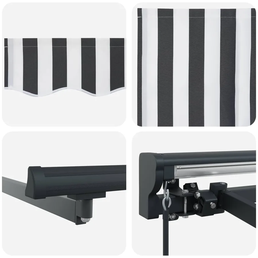Auvent rétractable manuel Anthracite et blanc 2,5 x 2 m - 7
