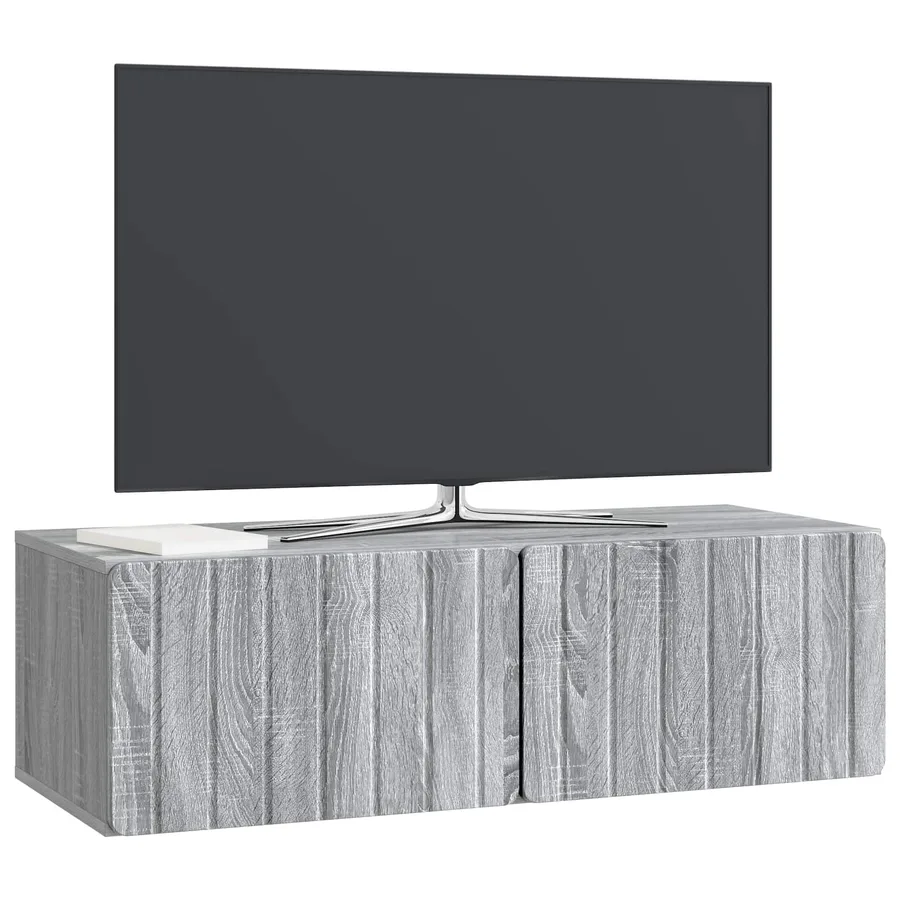 Meuble TV mural 98 x 41 x 30 cm Sonoma gris Bois d'ingénierie - 3