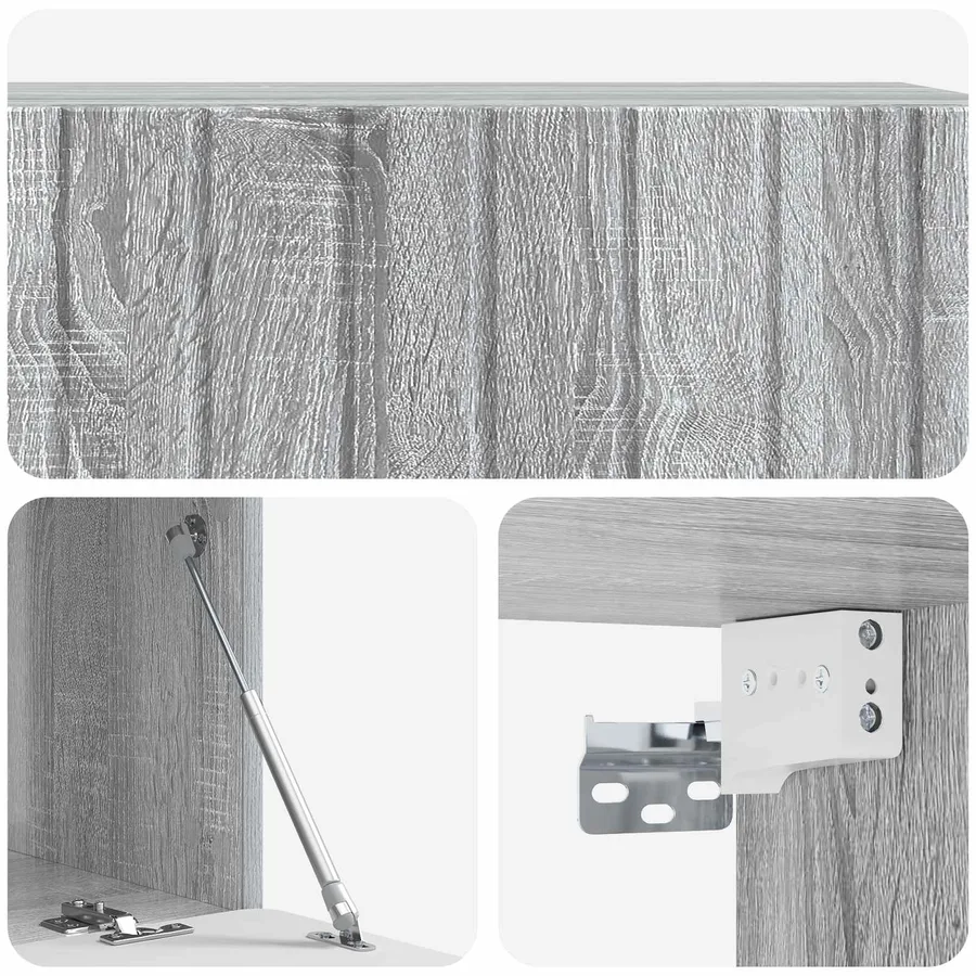 Meuble TV mural 98 x 41 x 30 cm Sonoma gris Bois d'ingénierie - 9