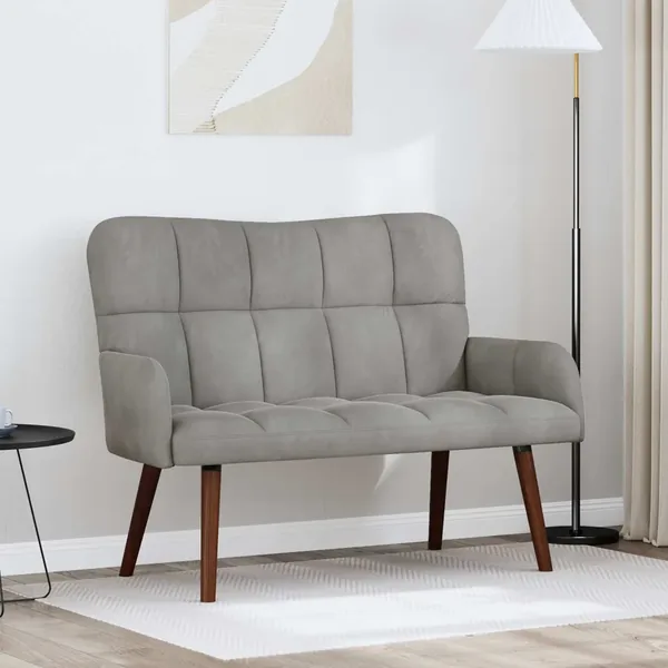 Sofa 2 places Gris clair 115 x 61 x 87 cm Velours