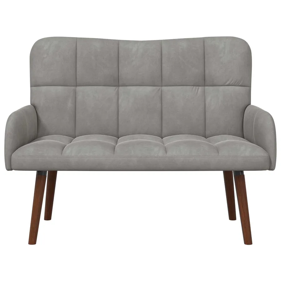 Sofa 2 places Gris clair 115 x 61 x 87 cm Velours - 4