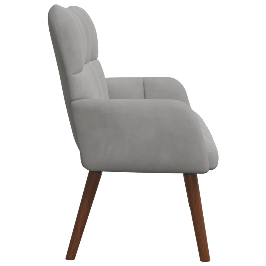 Sofa 2 places Gris clair 115 x 61 x 87 cm Velours - 5