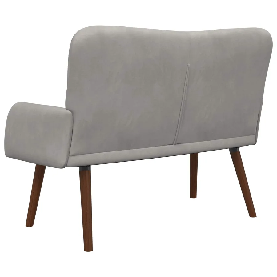Sofa 2 places Gris clair 115 x 61 x 87 cm Velours - 6