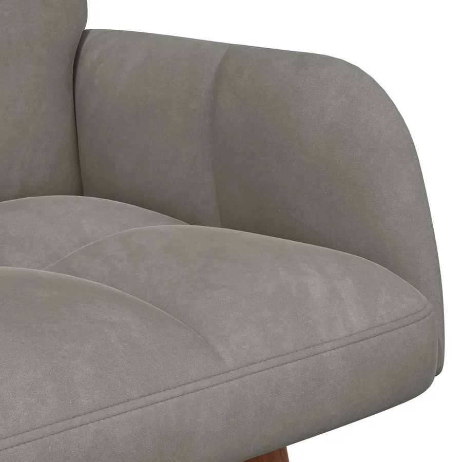 Sofa 2 places Gris clair 115 x 61 x 87 cm Velours - 7