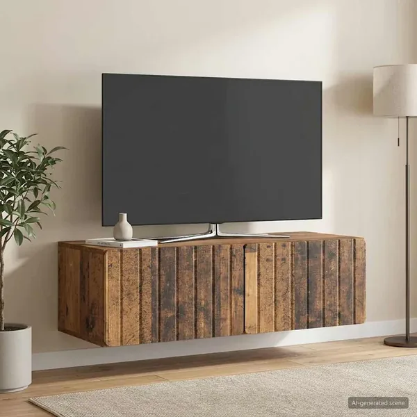 Meuble TV mural 98 x 41 x 30 cm Bois ancien Bois d'ingénierie