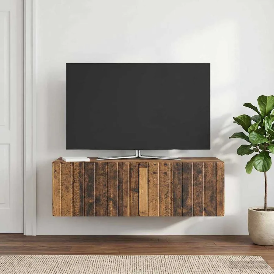 Meuble TV mural 98 x 41 x 30 cm Bois ancien Bois d'ingénierie - 4